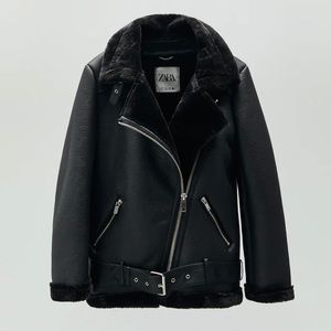 Zara Double Faced Black Moto Jacket size S